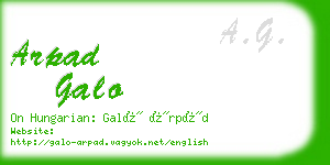 arpad galo business card